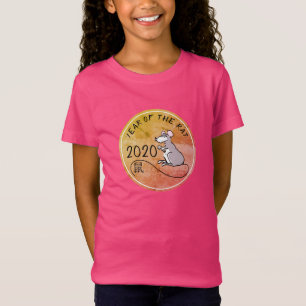 Camiseta Personalizado Rat Chinese New Year 2020 Chica Tee
