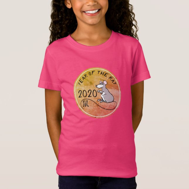Camiseta Personalizado Rat Chinese New Year 2020 Chica Tee (Anverso)