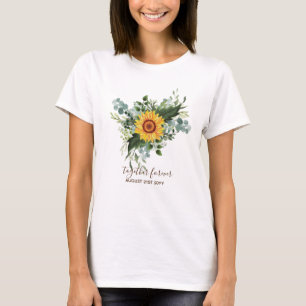 Camiseta Personalizado Recién Matrimonios Rústicos Eucalypt