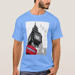 Camiseta Personalizado Red Telephone Box Londres Big Ben Cl