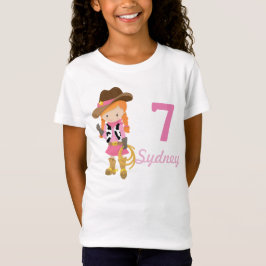 Camiseta Personalizado Redhead Cowgirl Chica del partido de