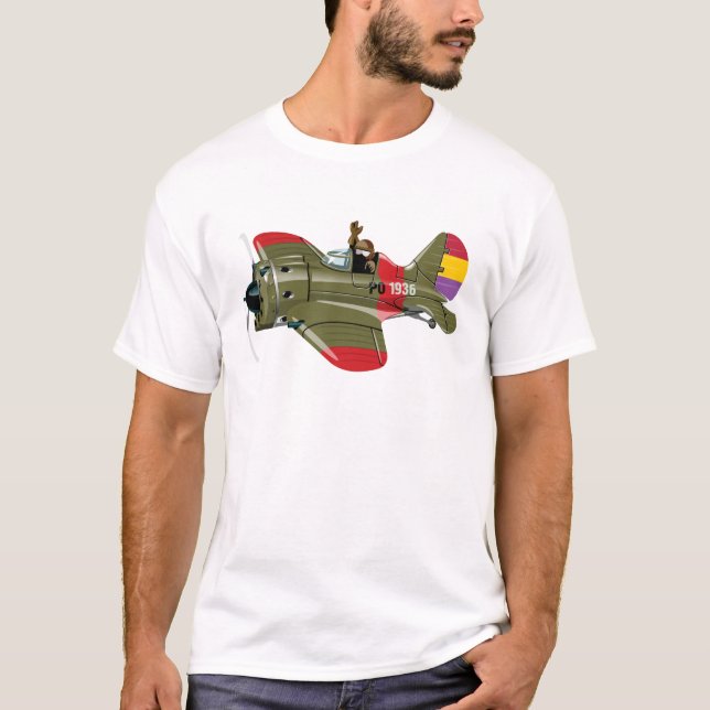 Camiseta Personalizado retro avión de combate (Anverso)