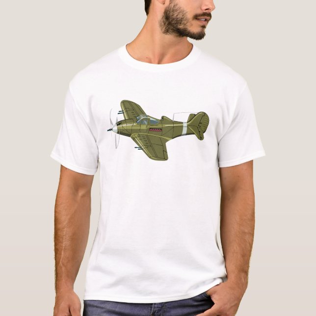 Camiseta Personalizado retro avión de combate (Anverso)