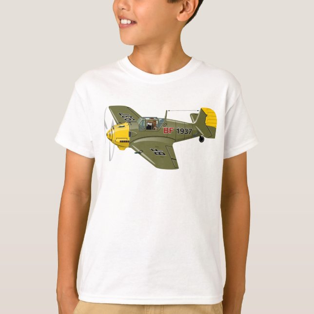 Camiseta Personalizado retro avión de combate (Anverso)