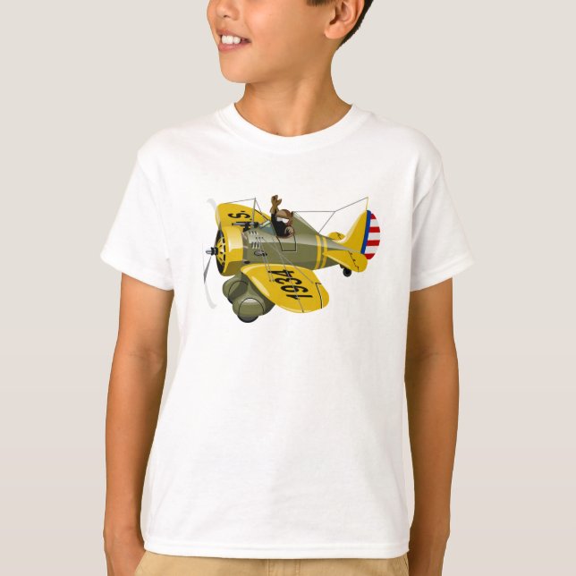 Camiseta Personalizado retro avión de combate (Anverso)