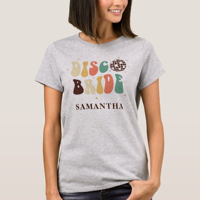 Camiseta Personalizado Retro de la Fiesta de Bachelorette d (Anverso)