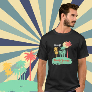 Camiseta Personalizado Retro Familia Reunión Negra