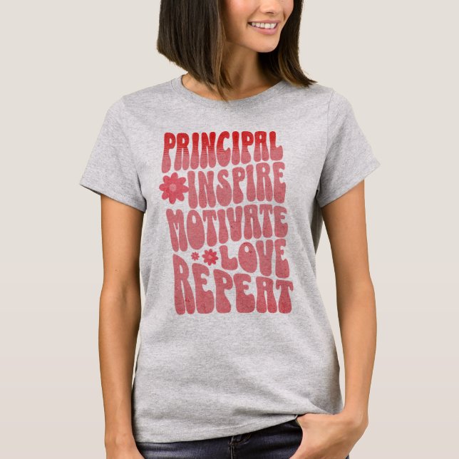 Camiseta Personalizado Retro Principal inspira amor motivad (Anverso)