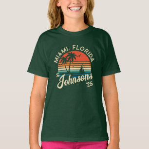 Camiseta Personalizado Retro Sunset Family Beach Mateo