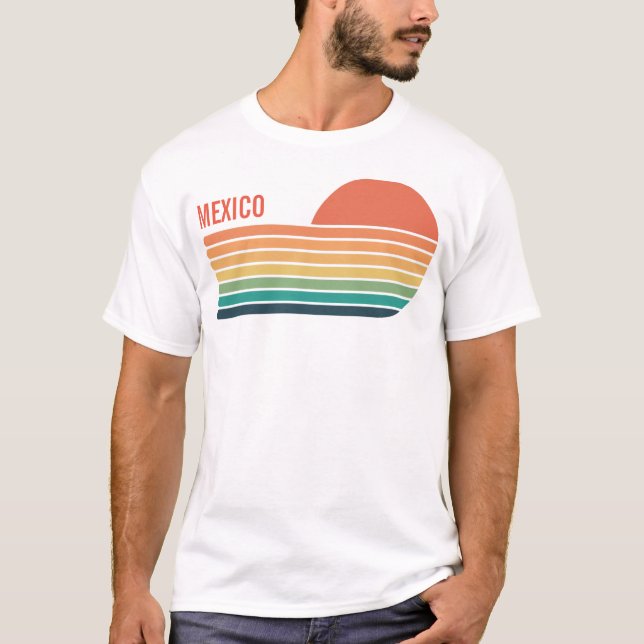 Camiseta Personalizado Retro Sunset México Vacaciones (Anverso)