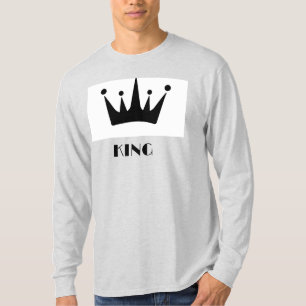 Camiseta Personalizado Rey Texto Corona Imagen Ash Larga Ma