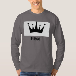 Camiseta Personalizado Rey Texto Corona imagen Fumar Gris L