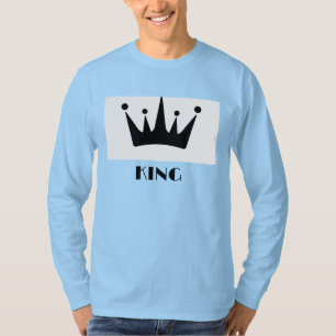 Camiseta Personalizado Rey Texto Corona imagen Luz Azul Lar