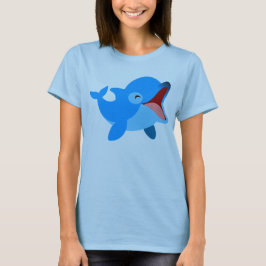 Camiseta Personalizado Riendo Cute Dolphin Women T-Shirt