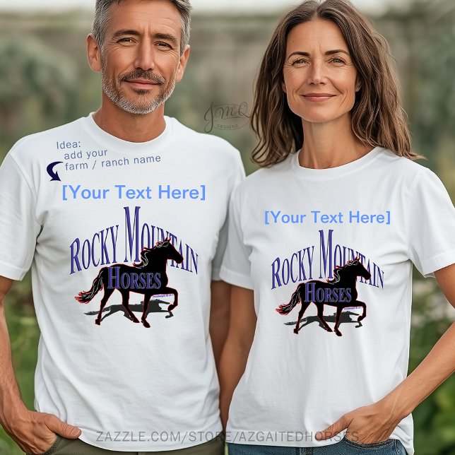 Camiseta Personalizado Rocky Mountain Horses Silhouette (Custom Rocky Mountain Horses Silhouette T-Shirt)