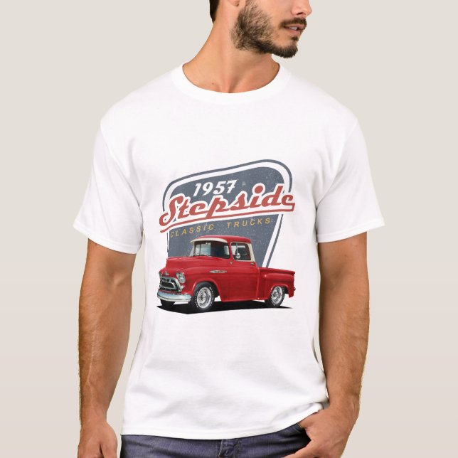 Camiseta personalizado Rojo Stepside 1957 (Anverso)