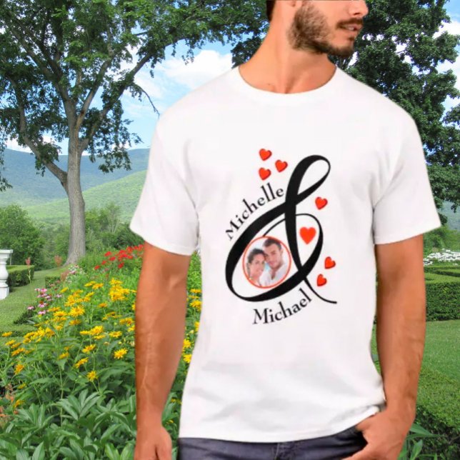 Camiseta Personalizado Romántica Foto Primero Nombres Coraz (Subido por el creador)