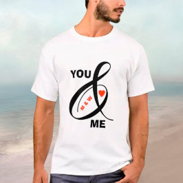 Camiseta Personalizado Romántico Iniciales Corazón