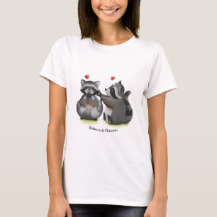 Camiseta Personalizado romántico lindo Raccoon Pareja cami