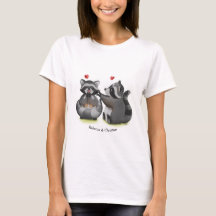 Personalizado romántico lindo Raccoon Pareja camis
