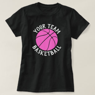 Camiseta Personalizado rosada de baloncesto nombra a deport