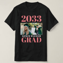 Camiseta PERSONALIZADO Rosado Moderno Script Simple 2 Grado