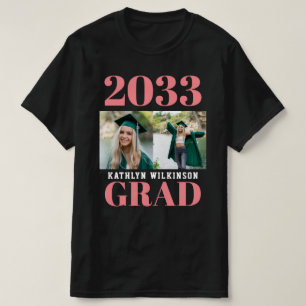 Camiseta PERSONALIZADO Rosado Moderno Script Simple 2 Grado