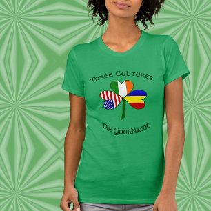Camiseta Personalizado Rumania Irlanda EE. UU. Trébol para