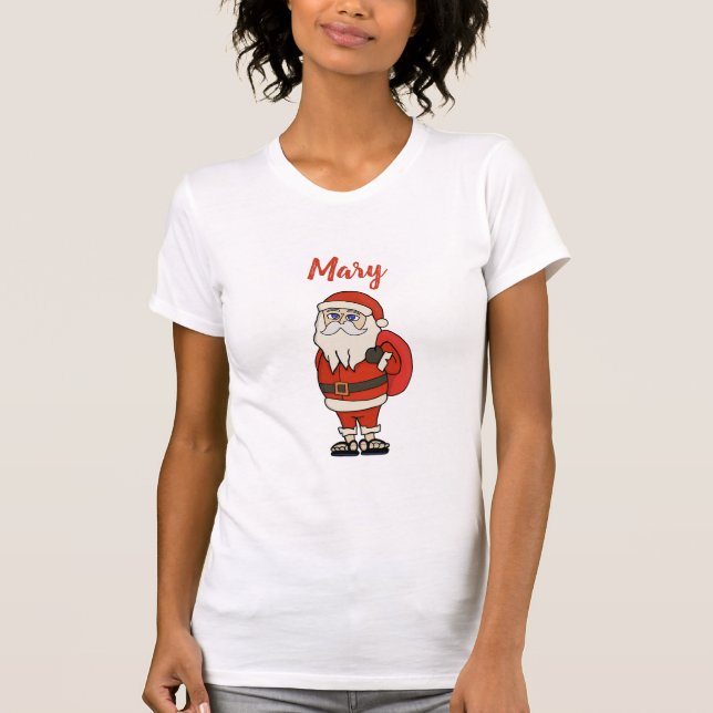 Camiseta Personalizado Santa Claus Navidades Flip Flops (Anverso)