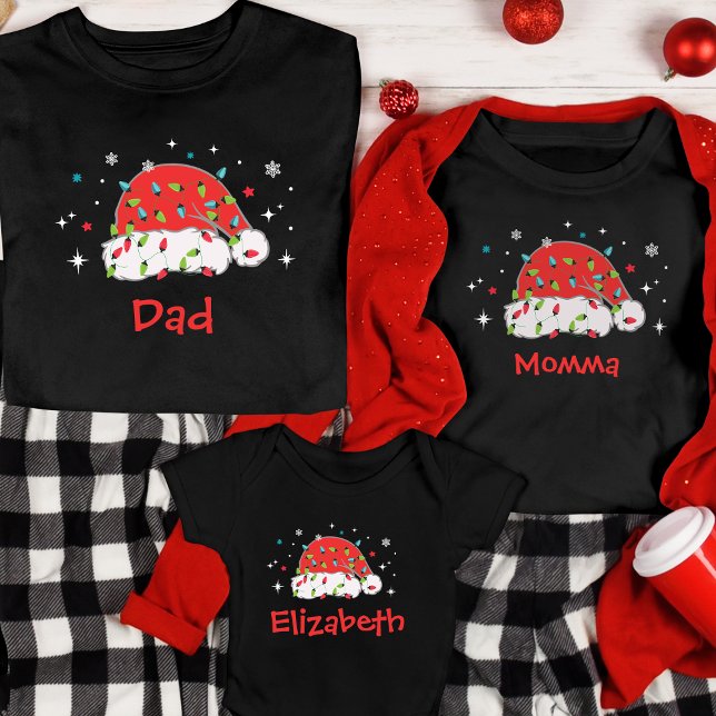 Camiseta Personalizado Santa Hat Navidades familiares coinc (Subido por el creador)