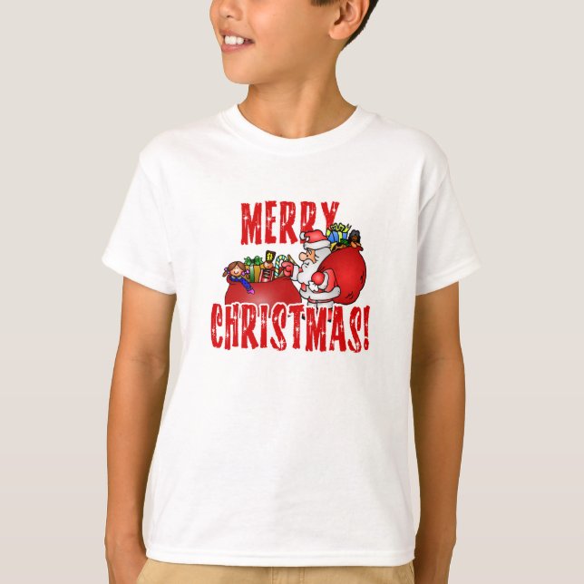 Camiseta Personalizado Santa y bolsas de juguetes Navidades (Anverso)