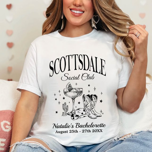 Camiseta Personalizado Scottsdale Bachelorette Party Social (Subido por el creador)