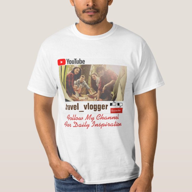 Camiseta Personalizado seguir mi canal (Anverso)