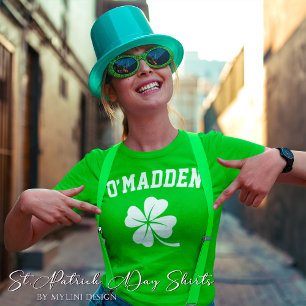 Camiseta Personalizado Shamrock Apellido San Patrick