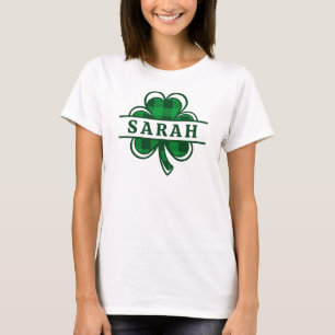Camiseta Personalizado Shamrock Name Cute Irish St Patricks