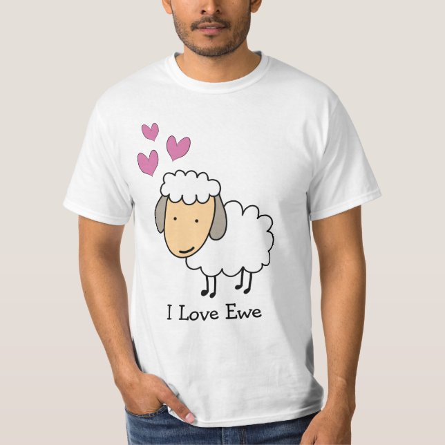 Camiseta Personalizado Sheep Pun I Love Ewe (Anverso)
