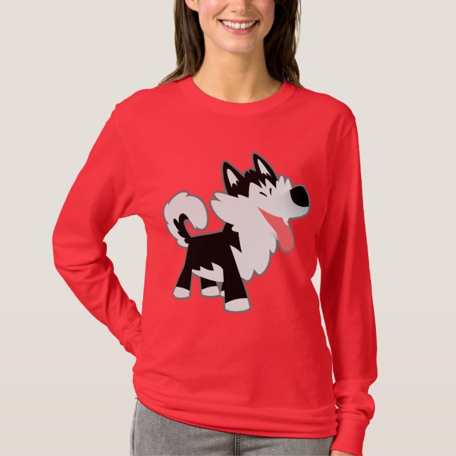 Camiseta Personalizado siberiana Husky para mujere (Anverso)