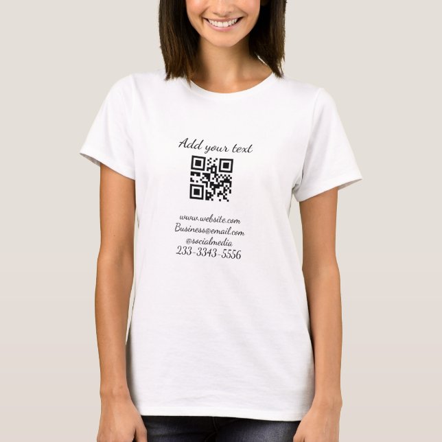 Camiseta personalizado simple código QR agregar su nombre t (Anverso)