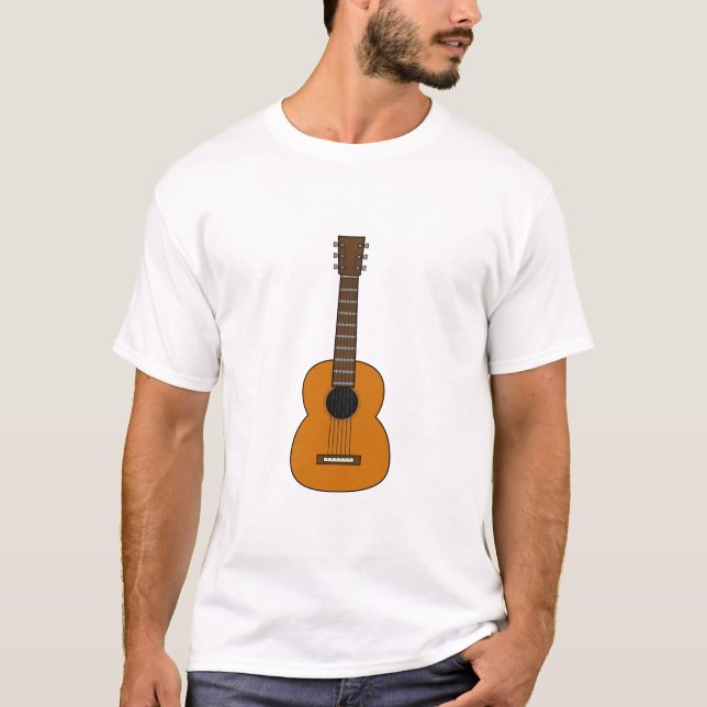 Camiseta Personalizado simple de guitarra acústica (Anverso)