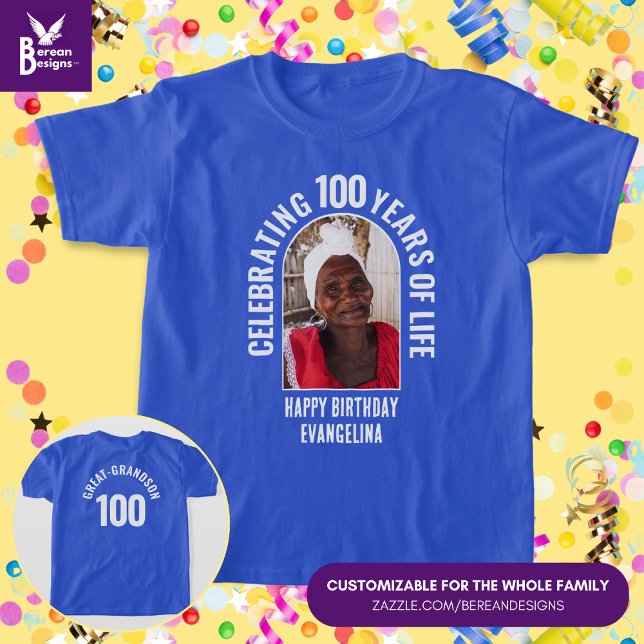 Camiseta Personalizado sindical familiar con foto de cumple (Matching Family Birthday T-Shirt with Customizable Text and Photo. Ideal for reunions & milestones.)
