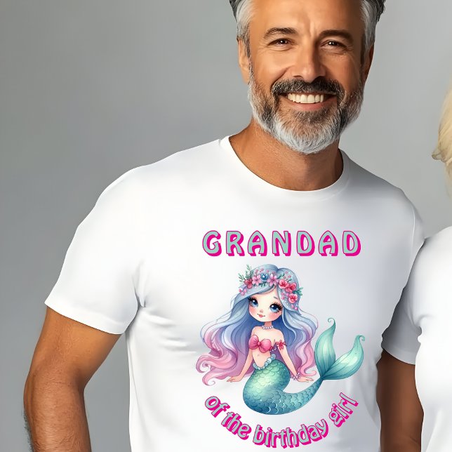 Camiseta Personalizado sirena Abuela chica de cumpleaños T- (Subido por el creador)
