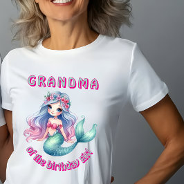 Camiseta Personalizado sirena Abuela de chica de cumpleaños