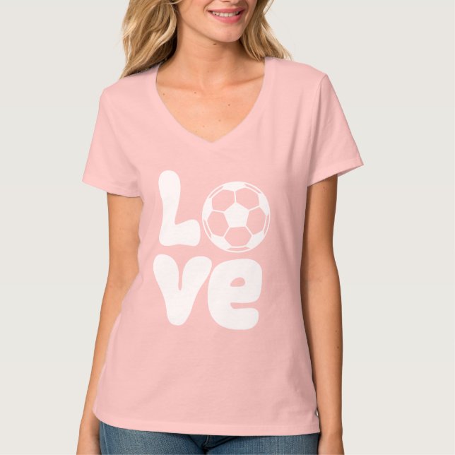 Camiseta Personalizado Soccer Love T-Shirt Chicas en el par (Anverso)