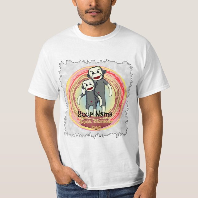 Camiseta personalizado Sock Monkey Dad (Anverso)