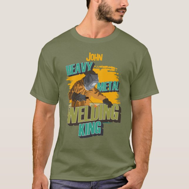 Camiseta Personalizado soldador nombre Welder king regalo (Anverso)