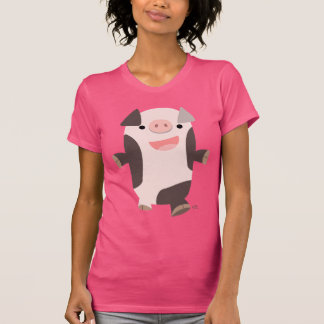 Camiseta Personalizado sonriente Cerdo femenino