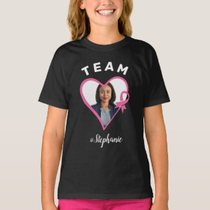 Camiseta Personalizado Soporte para equipo Cinta rosa Foto