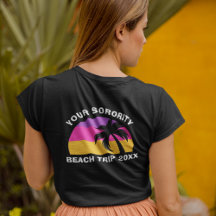 Personalizado Sorority Beach Trip Palm Tree w Back