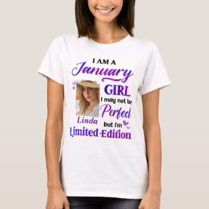 Camiseta Personalizado Soy Chica De Enero Con Foto Personal