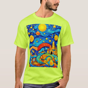Camiseta Personalizado Starry Night Art
